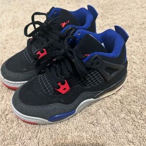 Jordan 4 Retro Kids Black and Red Sneakers